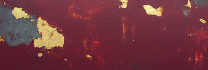 Poster - Burgundy, grey, and gold textured abstract wall art design