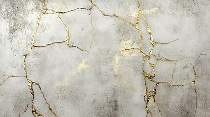 Poster - Luxurious concrete gold wire mesh design for modern interiors