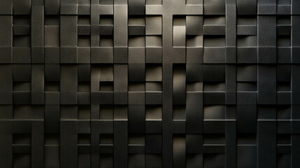 Poster - modern dark glossy wall with intricate laser light pattern for interior design