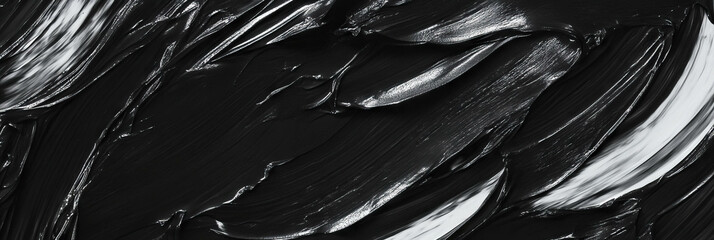 Poster - Dark paint texture with heavy impasto brush strokes for creative design