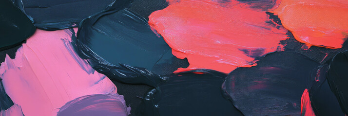 Poster - Abstract textured brush strokes with dark and vibrant paints