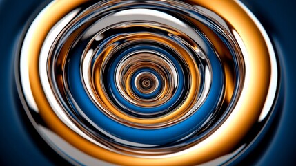 Poster - Abstract Spiral Design with Metallic and Vibrant Colors