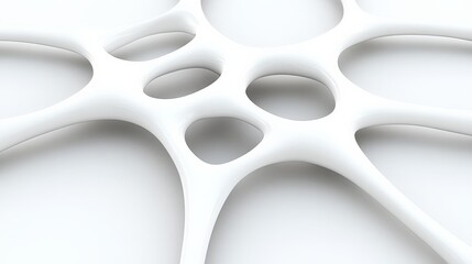 Poster - Abstract White Structure with Organic Shapes and Unique Patterns