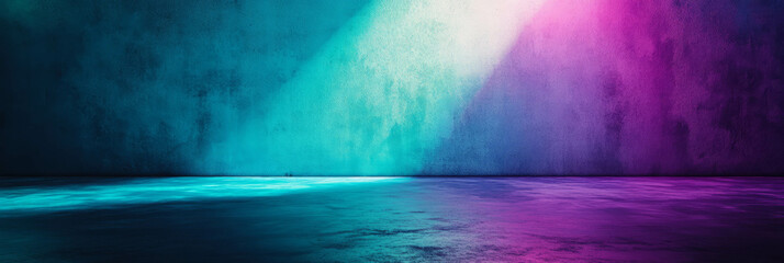 Poster - Duochrome blue and purple wall texture with gradient light effect