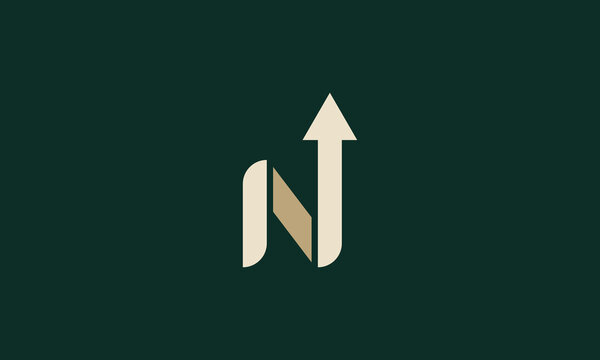 Letter N up north monogram logo design