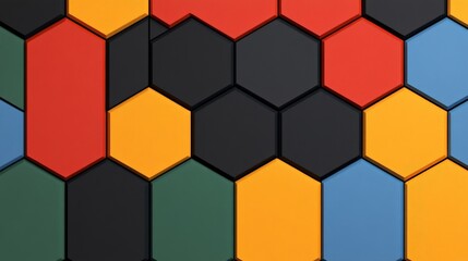 Poster - Colorful Hexagonal Tiles Background for Modern Design Projects