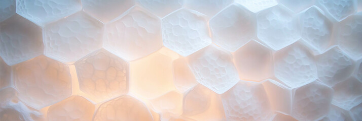 Poster - Frosted hexagonal mesh texture on bright background for design and decoration