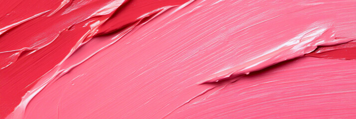 Poster - Vibrant bold brushstrokes with glossy pink red paint texture for artistic design