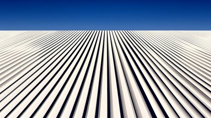 Poster - Abstract Lines and Patterns on White Surface Under Clear Blue Sky