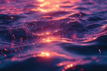 Poster - Vibrant reflections on water surface during sunset create a serene atmosphere in nature