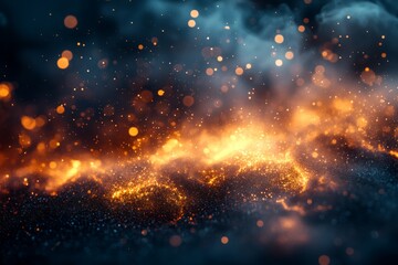Poster - Vivid sparks and glowing embers create a dynamic visual display in a dark, smoky atmosphere
