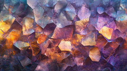 Poster - Colorful iridescent gemstone wall texture with vibrant hues for creative and artistic design