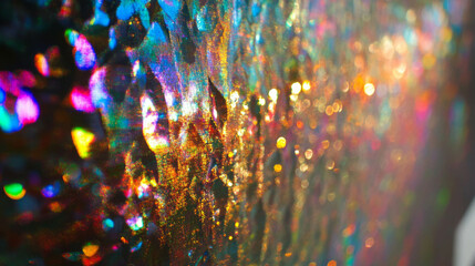 Poster - Iridescent holographic wall texture for creative background design