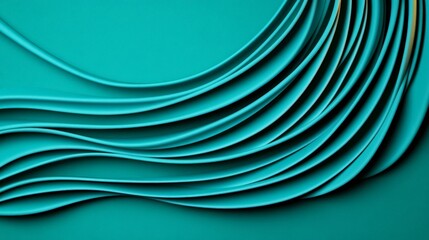 Poster - Abstract Teal Patterns with Curved Lines and Textured Background