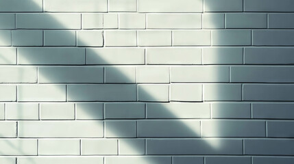 Poster - Light grey smooth brick texture with white neon effect design