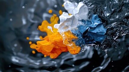 Poster - a splash of paint in the water with a splash of blue