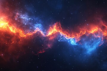 dramatic cosmic nebula with vibrant colors and sparkling stars creating a celestial spectacle for sp