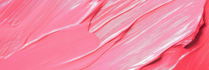 Poster - Vibrant pink matte paint texture with flowing brush strokes for artistic designs