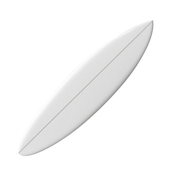 rendering of a simple flat surfboard, isolated on a transparent background png