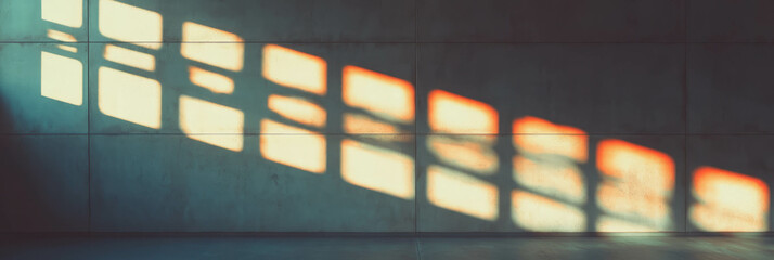 Poster - Abstract shadow of metal grid on concrete wall for modern design