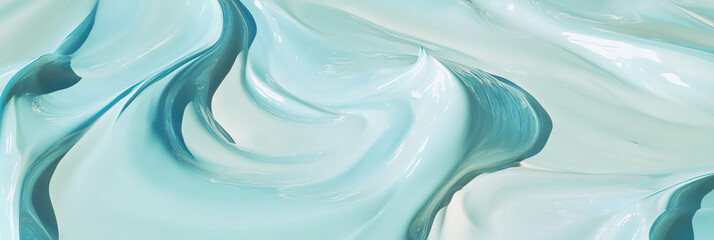 Poster - Serene abstract textured swirl of pale blue paint with subtle blending for creative design