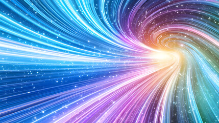 Poster - Dynamic light trails abstract space digital art vibrant environment futuristic viewpoint visual concept