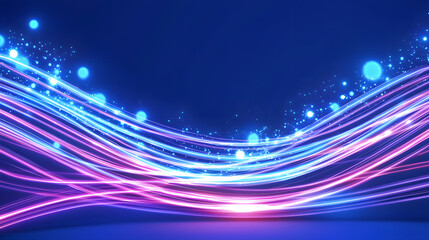 Poster - Dynamic light waves abstract digital art colorful background vibrant environment wide viewpoint creative concept for visual impact