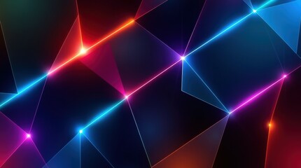 Poster - Gorgeous neon geometric wallpaper, pattern
