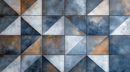 Poster - Geometric pattern of square slate effect ceramic tiles for interior design and architecture