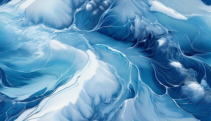 Wall Mural - frozen landscapes from an aerial perspective with abstract photographs showcasing the frozen regions of the earth the unique textures and patterns of ice and snow seamless pattern seamless wallpaper