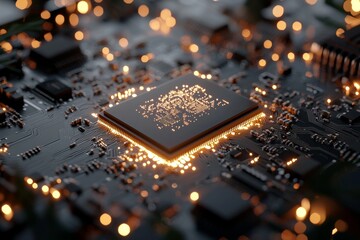 Aufkleber - Generative Ai technology was utilized to create an abstract design for circuit cyberspace