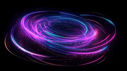 Poster - Colorful swirling light patterns create a dynamic and vibrant visual effect against a dark background.