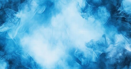 Poster - Soft blue smoke swirls create a dreamy, ethereal background, perfect for artistic designs or calming visuals.