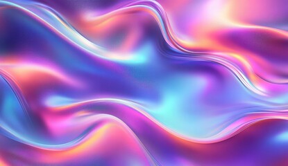 Poster - Abstract flowing fabric in vibrant hues of pink, blue, and purple creates a dreamy and ethereal atmosphere.