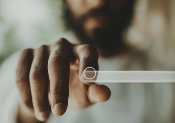 Poster - A finger is used to press the search button on the virtual screen