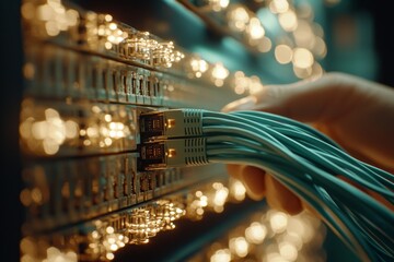 Poster - The concept of a data center involves network switches and ethernet cables