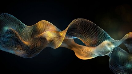 Poster - Abstract technological background featuring interconnected lines and dots, representing big data visualization and machine learning concepts