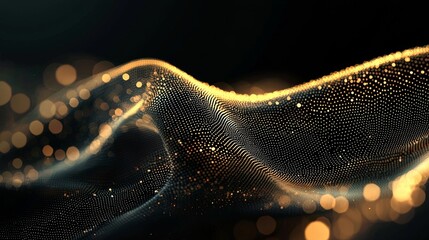 Poster - An abstract orange plexus background is depicted in a hi-tech networking illustration