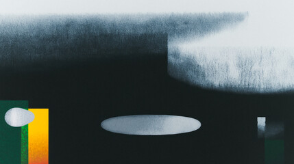 Poster - Abstract composition with geometric shapes and textured gradients in modern art style