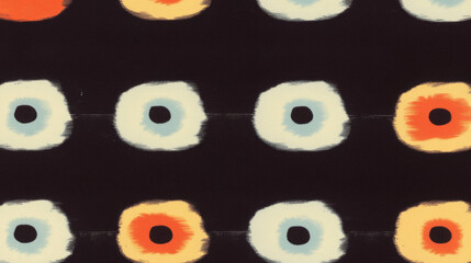 Fototapete - Vibrant geometric pattern with bold colorful abstract circles on black background