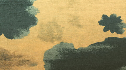 Poster - Abstract watercolor texture with dark green and yellow tones for creative backgrounds