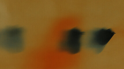 Poster - Abstract colorful blurred shapes on orange and green background
