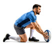 © FP Creative Stock - Male rugby player putting a rugby ball on the ground for a kick