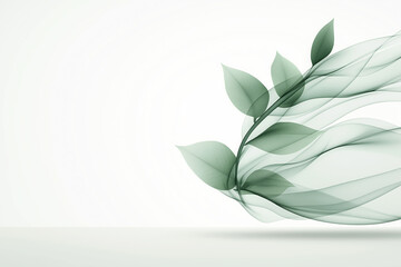 Wall Mural - Soft flowing leaves create a calming abstract wallpaper in green tones