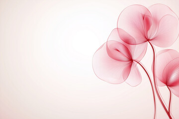 Wall Mural - Beautiful abstract wallpaper featuring soft pink floral shapes against a light background with copy space