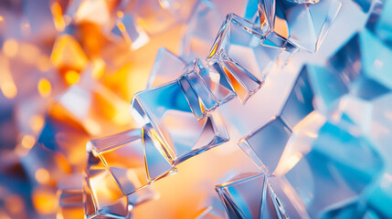 Poster - Beautiful crystals reflecting light in vibrant colors and intricate patterns