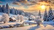 © real graphics - winter landscape with snow covered trees