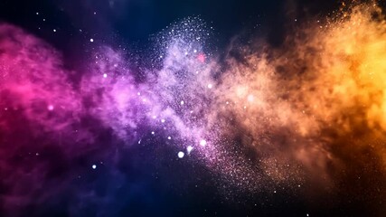 Wall Mural - Colorful cosmic dust swirls in space with vibrant hues and twinkling stars creating a mesmerizing celestial display