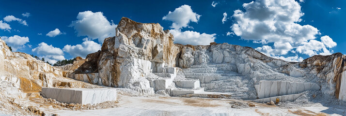 Aufkleber - Karelia marble quarry showcases stunning natural backdrop. Generative AI