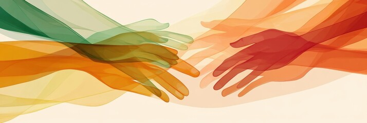 Aufkleber - Illustration of interconnected hands representing unity and support among diverse communities. Generative AI